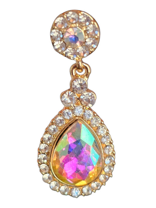 Gold Iridecent Teardrop Earring