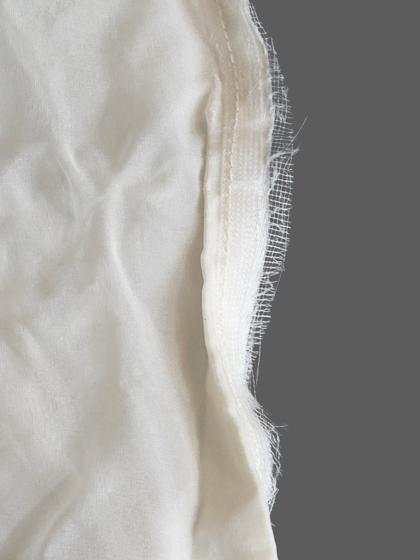 Vintage 60's Straight Cut Bateau Neck 3/4 Sleeve Wedding Gown W/Detachable Train