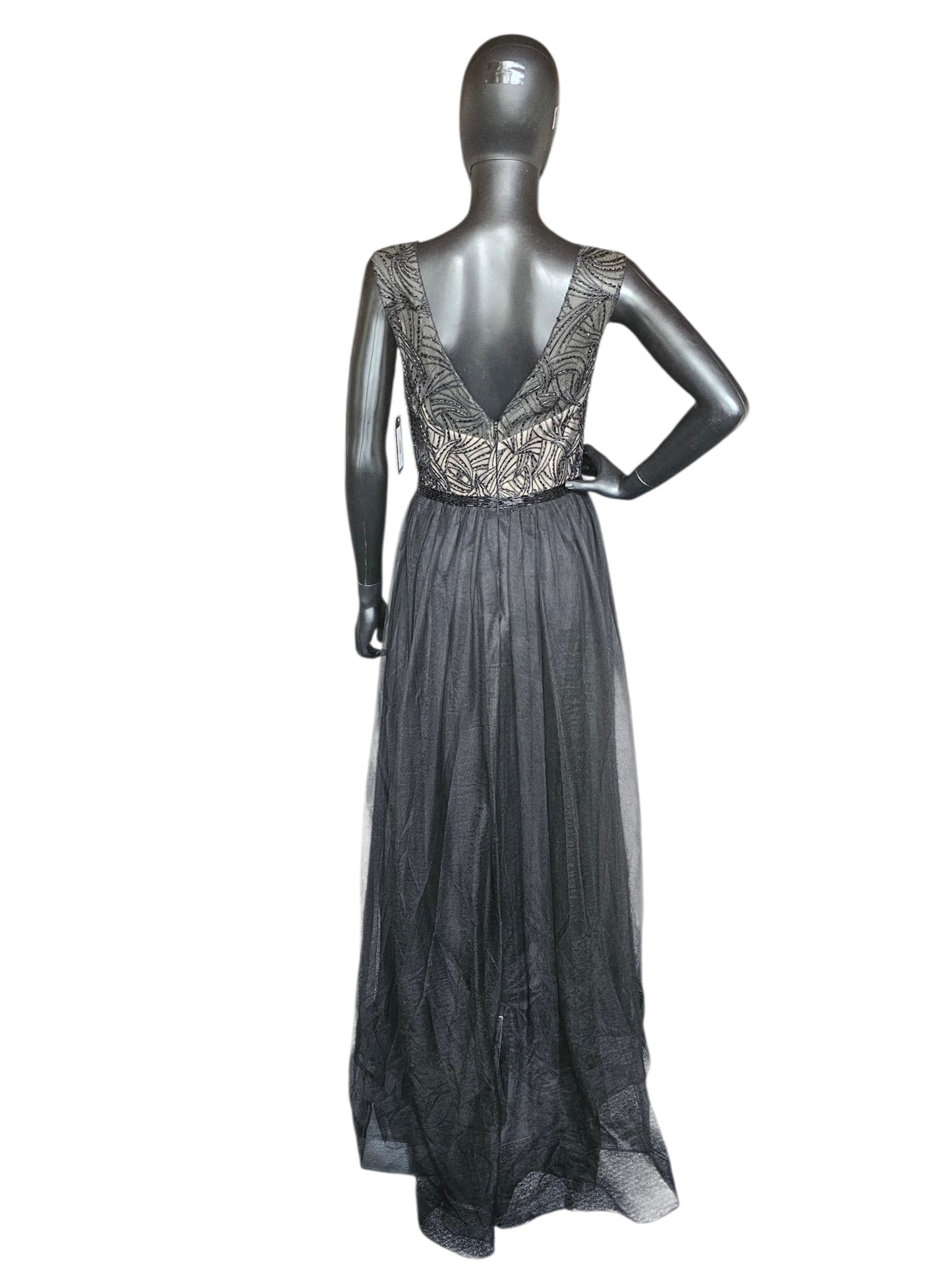Black Embroidered A-Line - Mori Lee