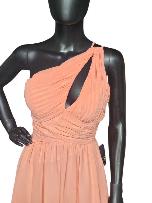Coral Chiffon One Shoulder Party Dress NWOT - Da Vinci