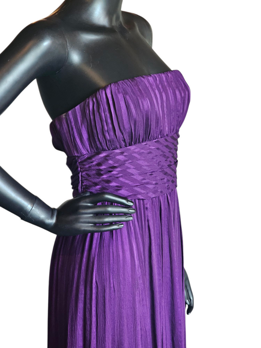 BCBG Purple Vertical Stripe Formal Dress