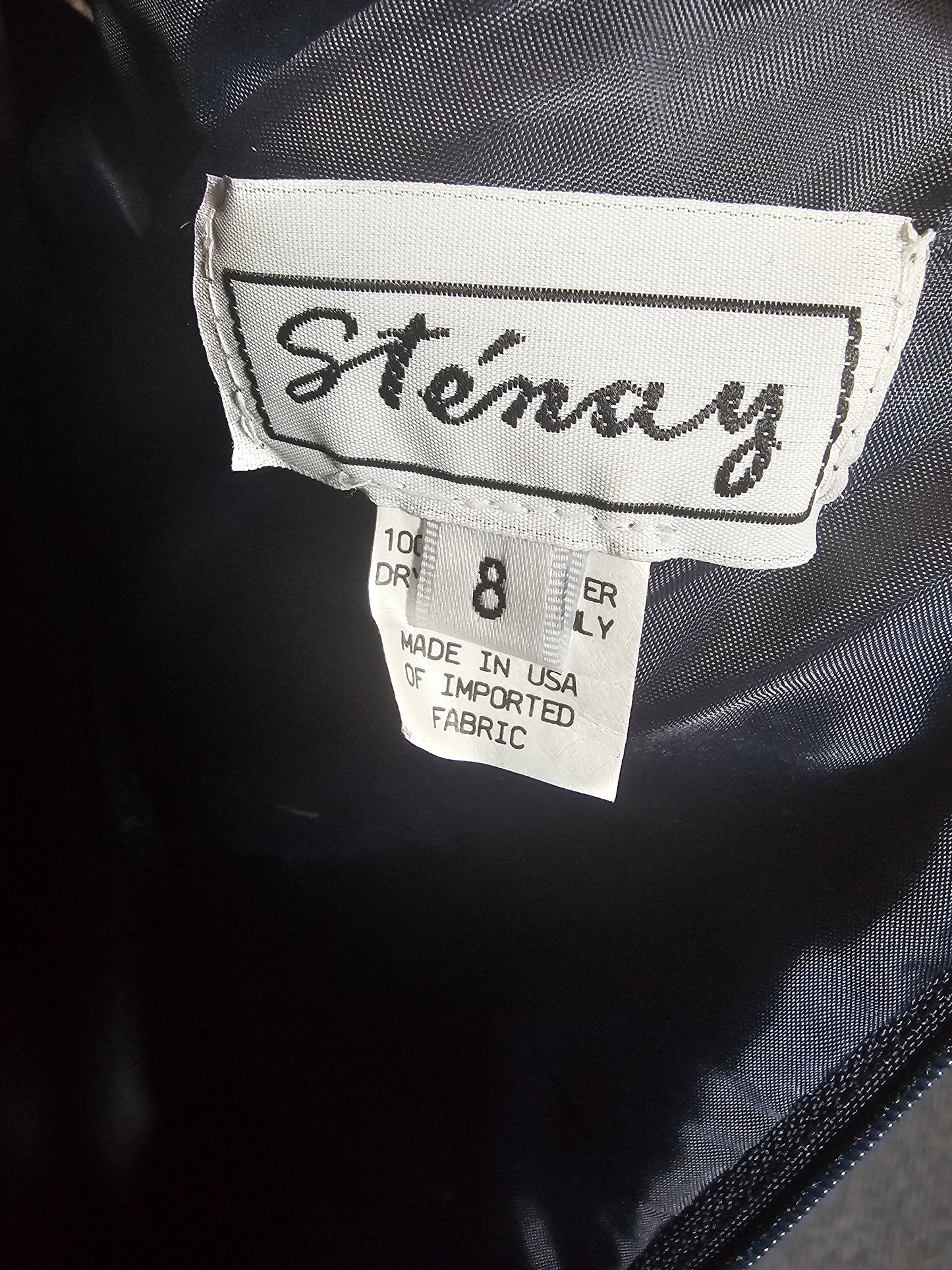 Vintage Navy Sheath Cap Sleeve Formal Dress