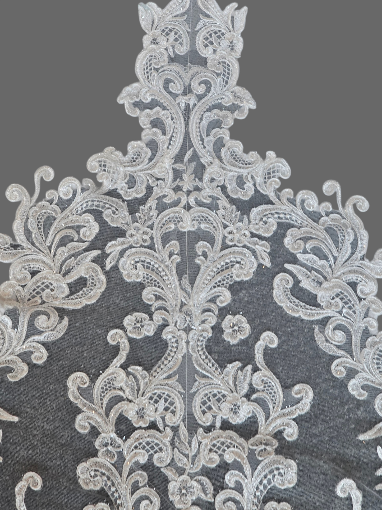 Lace Bodice/Crepe Fitted Wedding Gown - Martin Thornburg