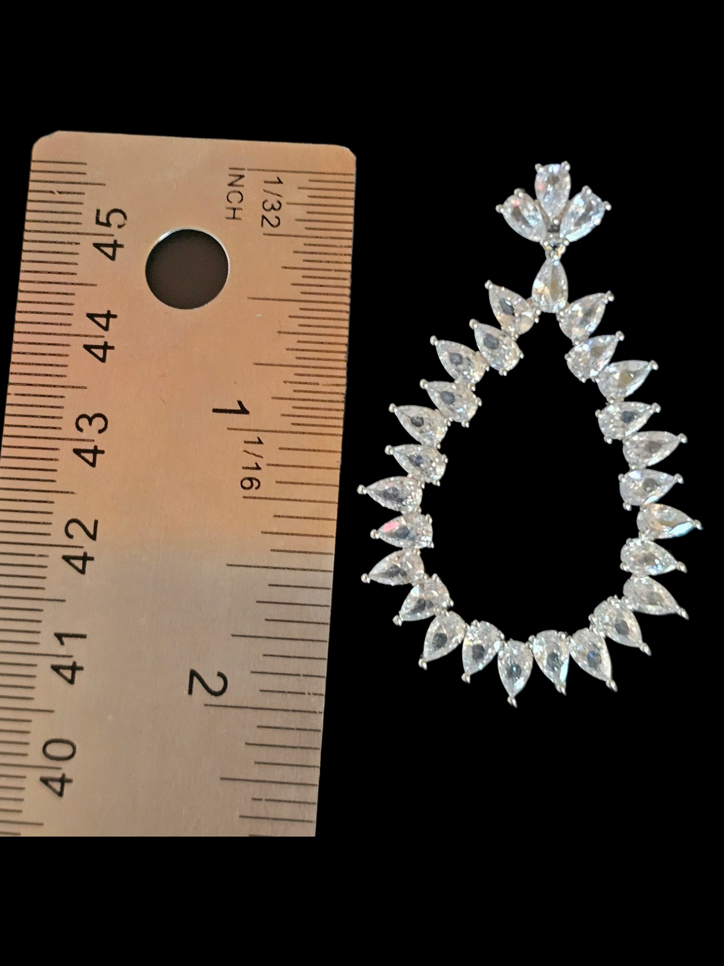 Fringe Rhinestone Hoop Earring - Marionat