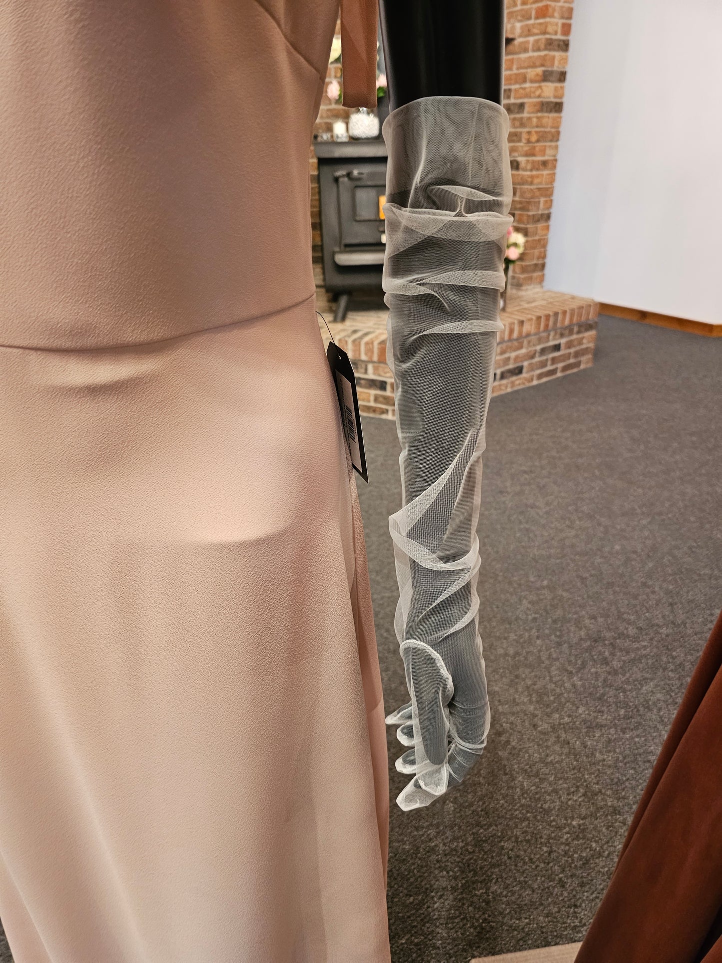 Long Tulle Sheer Wedding Glove