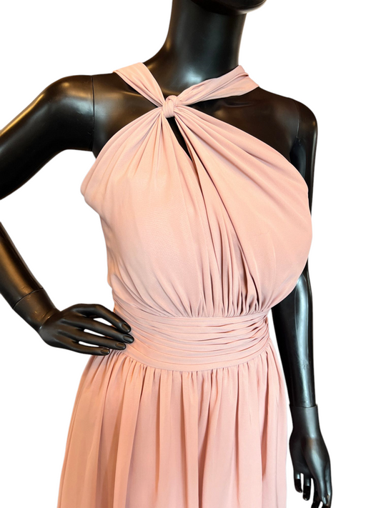 Rose Chiffon Halter Short Dress (new)