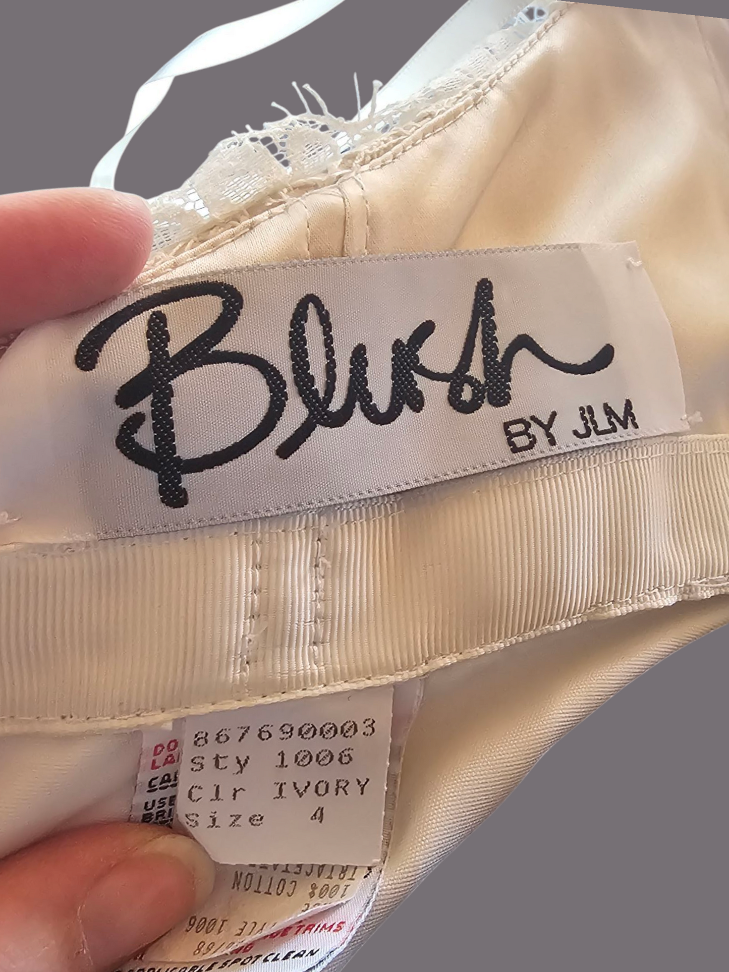 Cream Lace Over Nude Wedding Gown - Blush by JLM