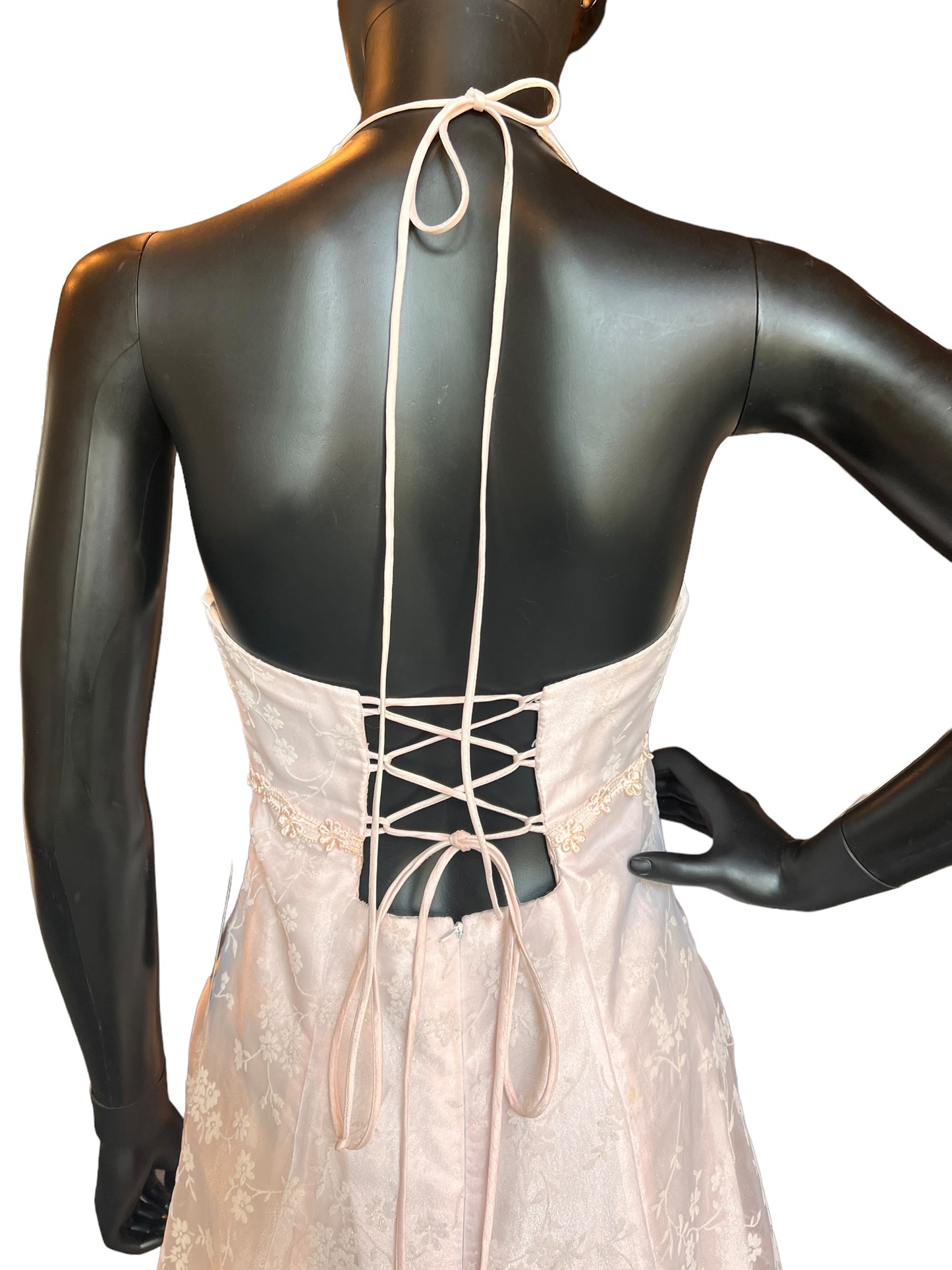 Pink Sparkle Organza Prom Dress