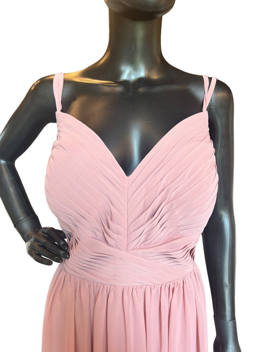 Rose Chiffon Lace Back Azazi Formal Dress