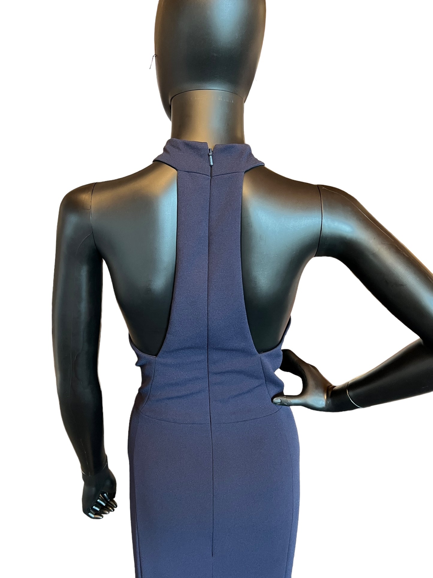 Watters Navy Ballad Crepe Formal Dress