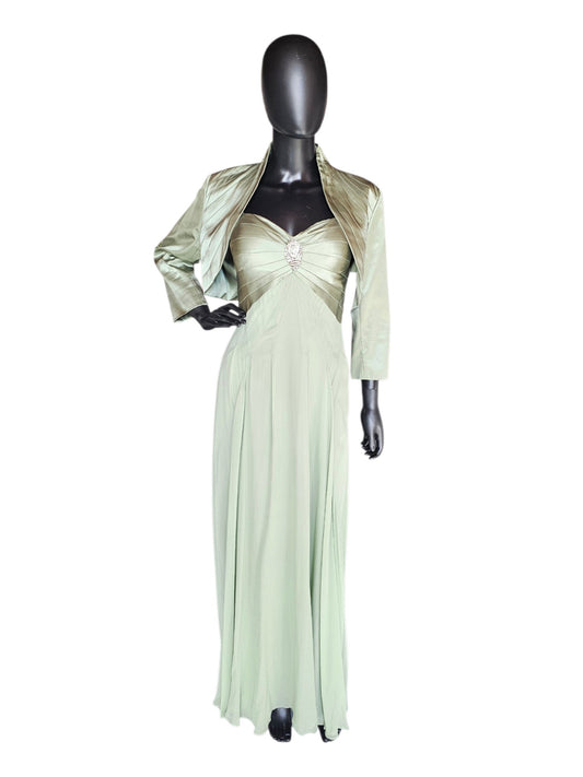Sage Silk Bias Cut W/Jacket - Niteline