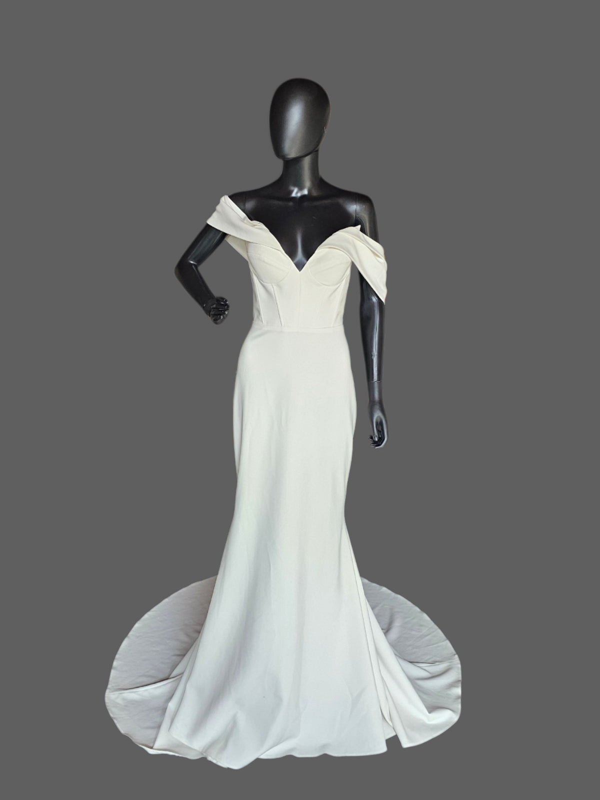 Crepe Corset Style Bodice Wedding Gown - Willow