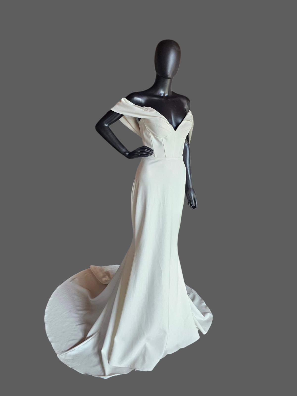 Crepe Corset Style Bodice Wedding Gown - Willow