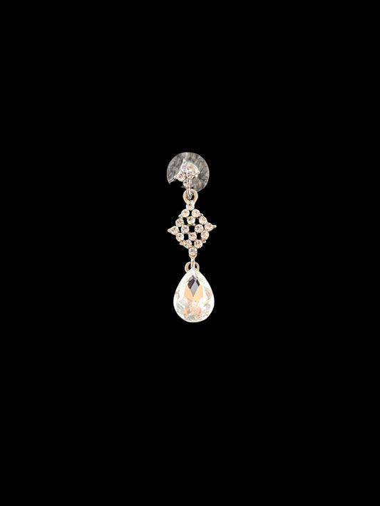 Silver Rhinestone Drop Earring