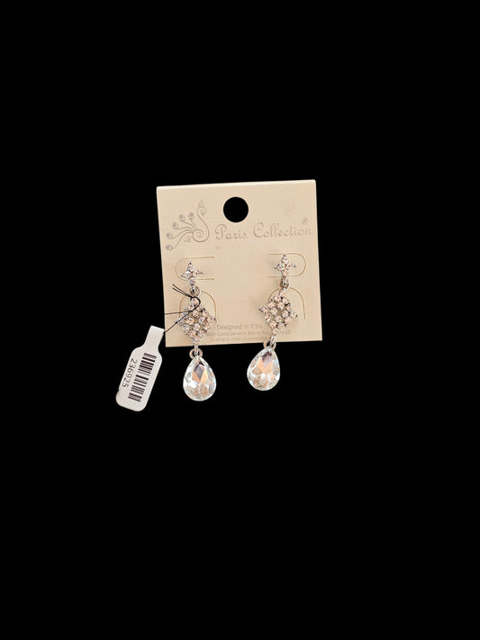Silver Rhinestone Drop Earring