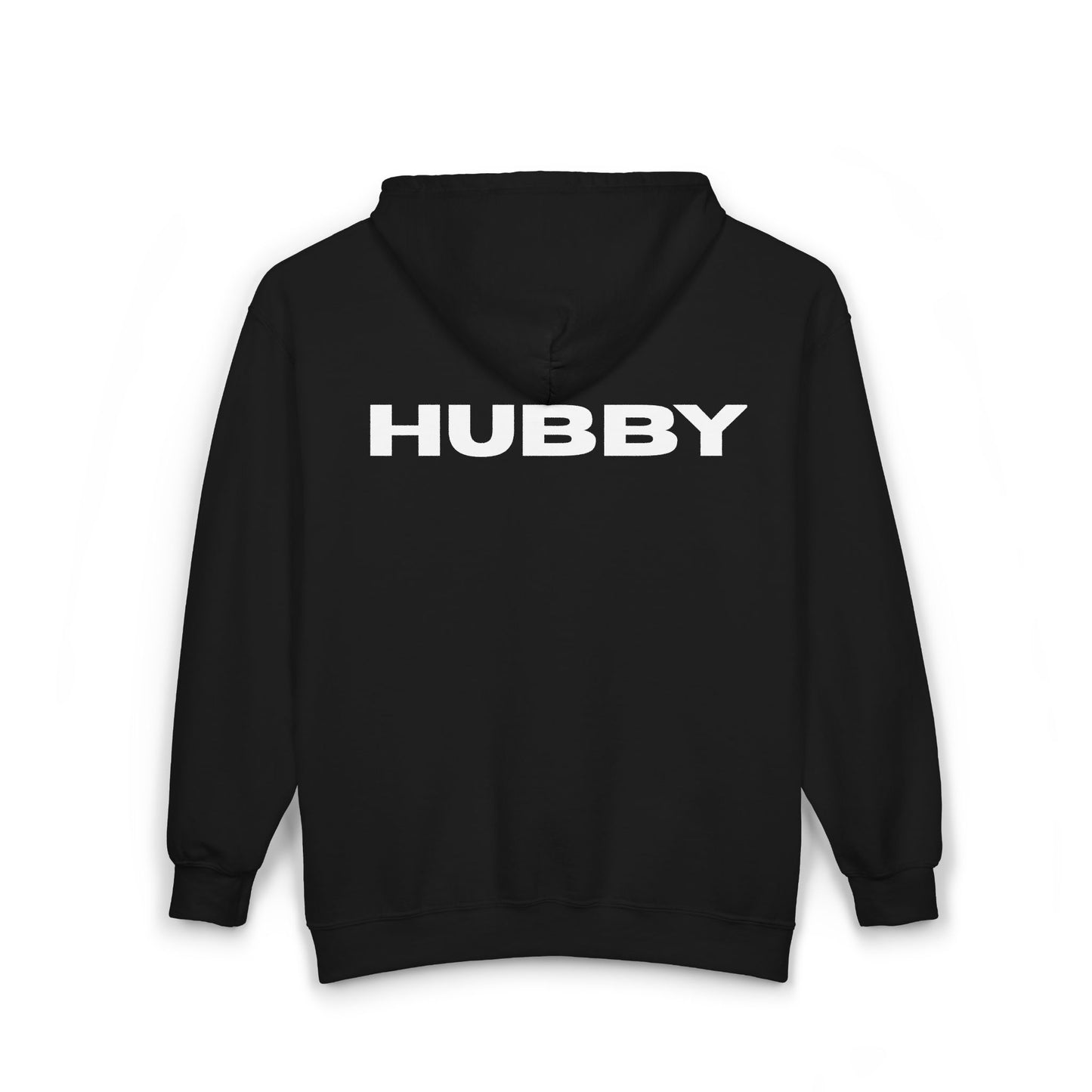 Zip Up Hoodie - Black and White "Hubby" Groom Bridal Cozy Sweatshirt for Wedding Gift