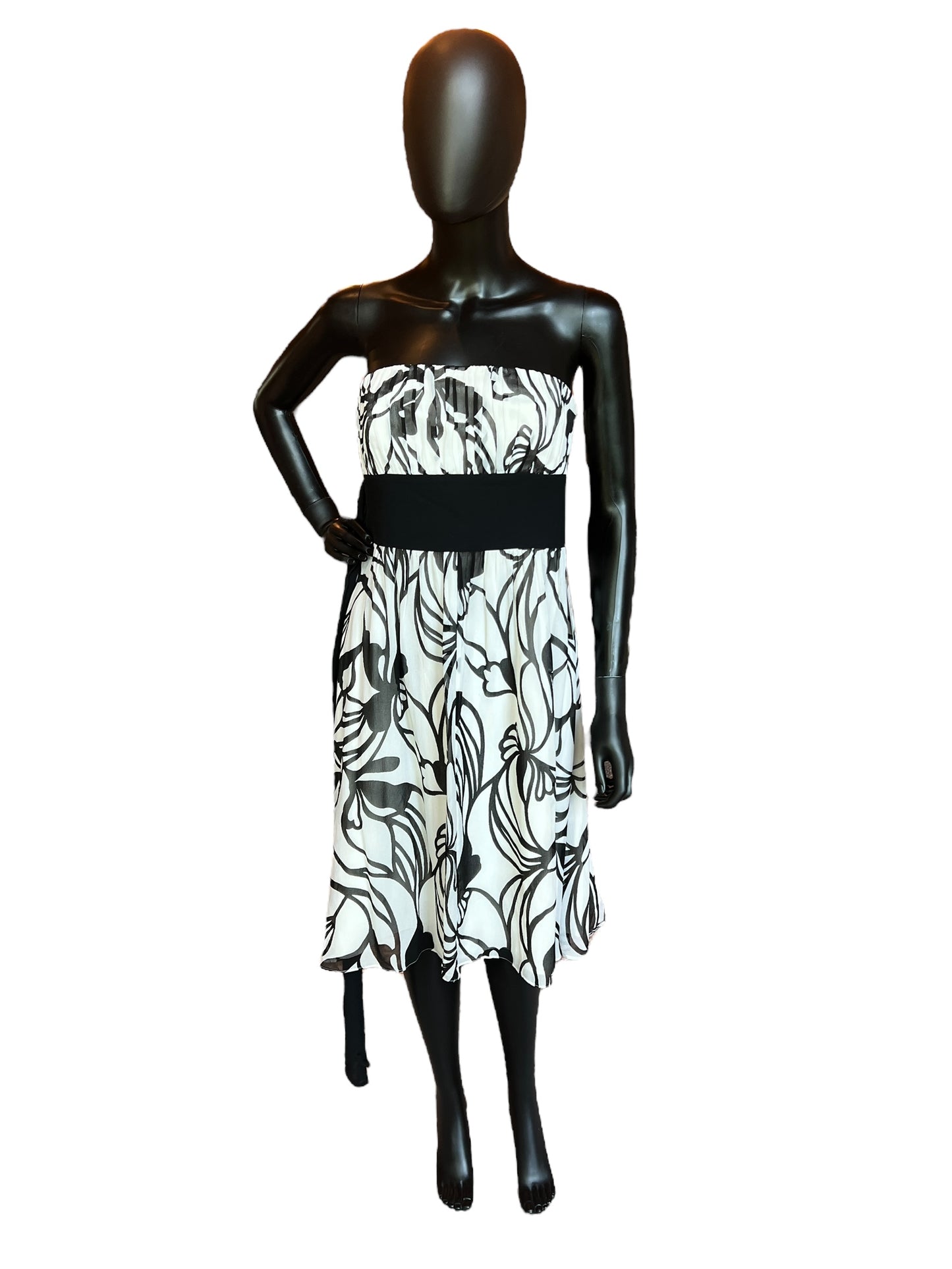Black/White Chiffon Short Dress