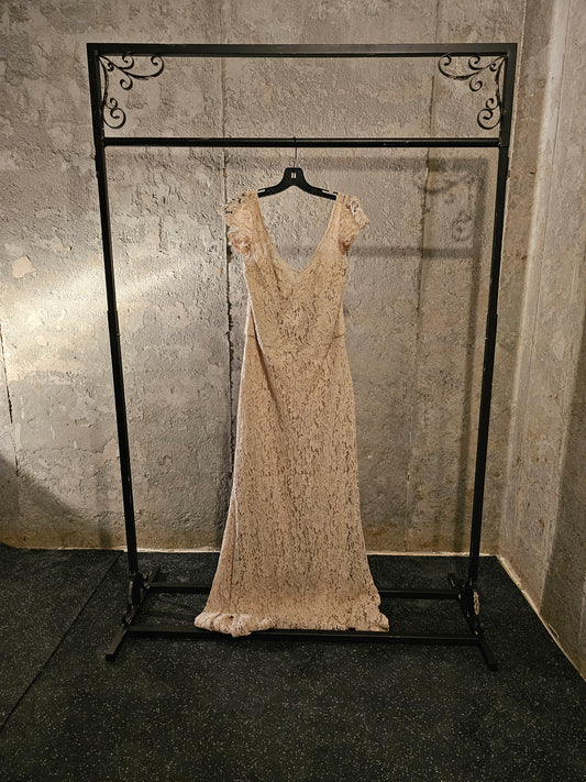 Cashmere Lace Flutter Sleeve Full Length Formal Gown - Hayley Paige