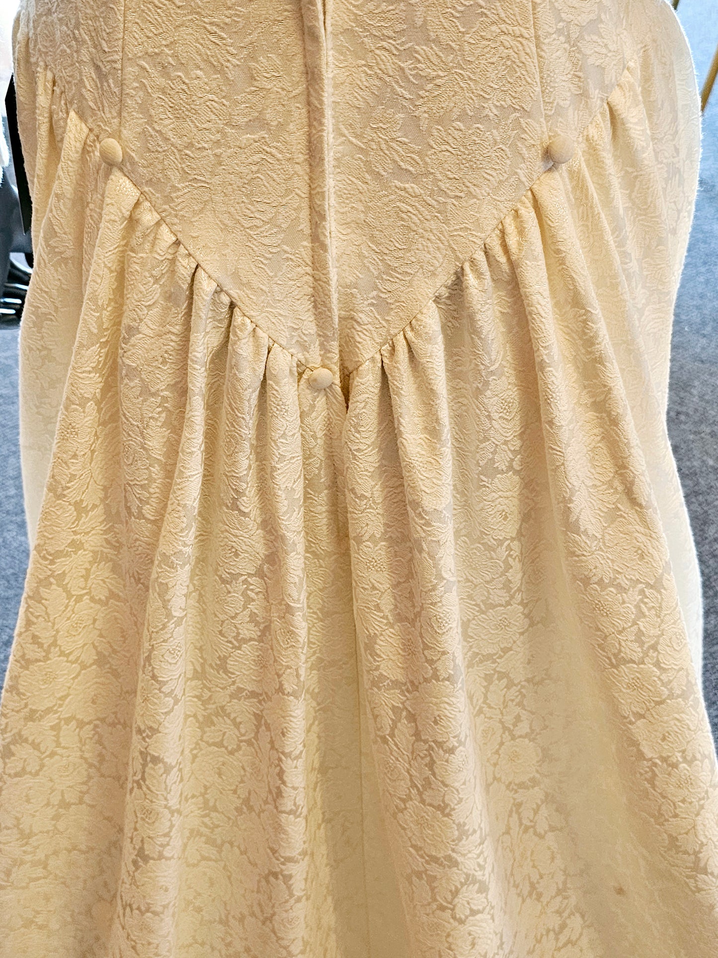 Vintage Jacquard Low V-Back Wedding Gown