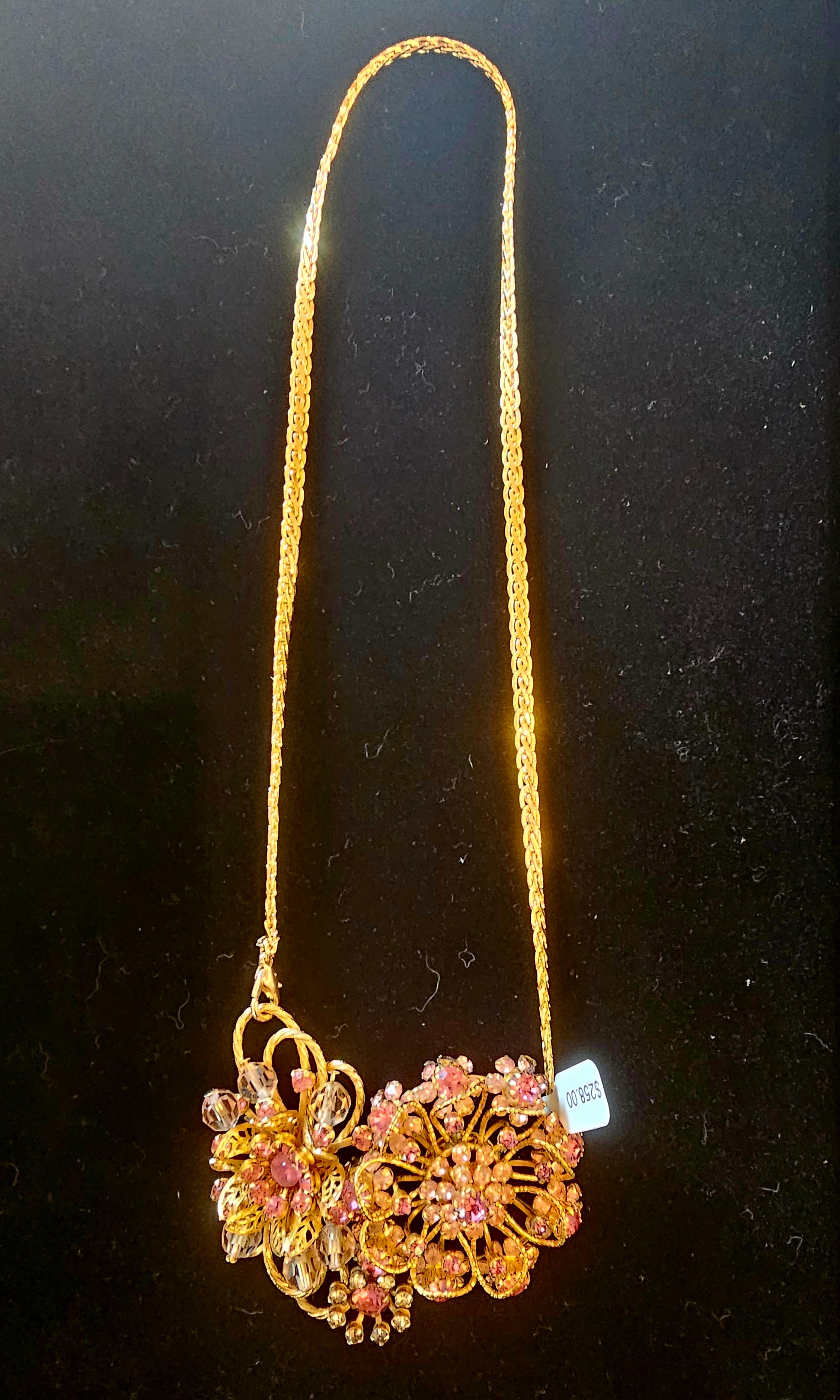 Vintage Gold & Purple Rhinestone Necklace – Arabella Bridal