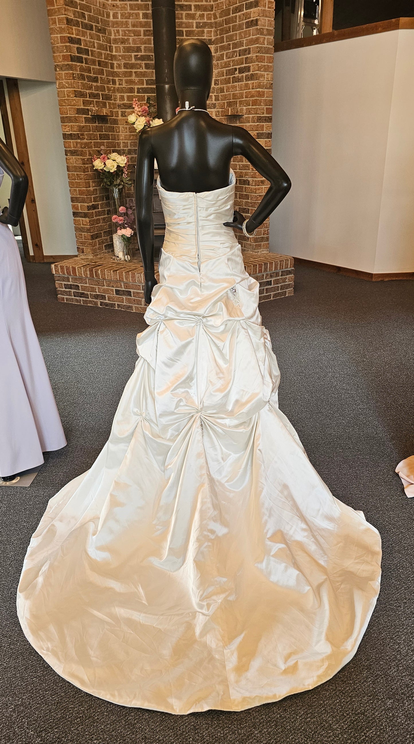 Allure Satin Diamond Tuck Wedding Gown