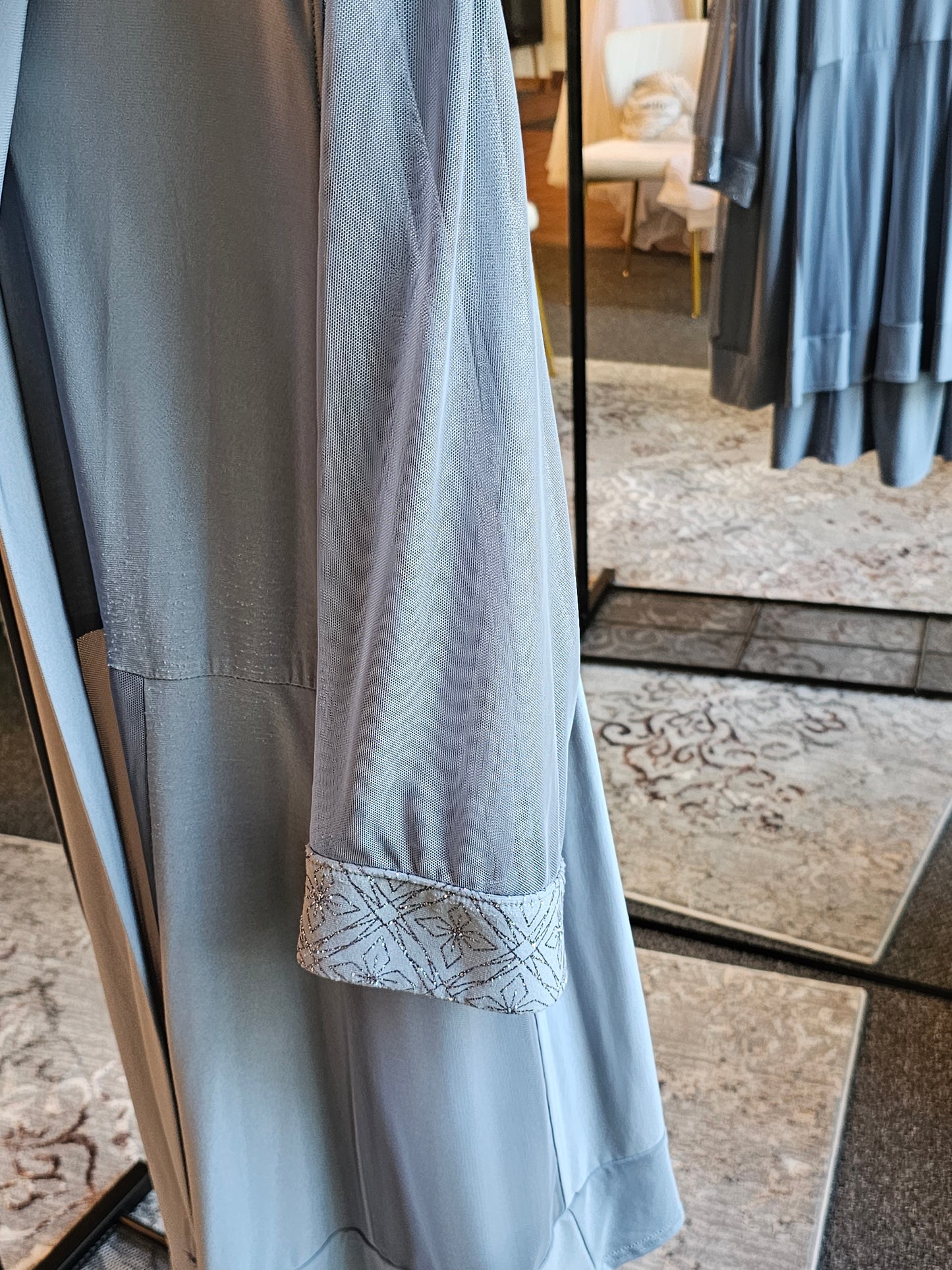 Blue/Grey Jersey Dress W/Jacket