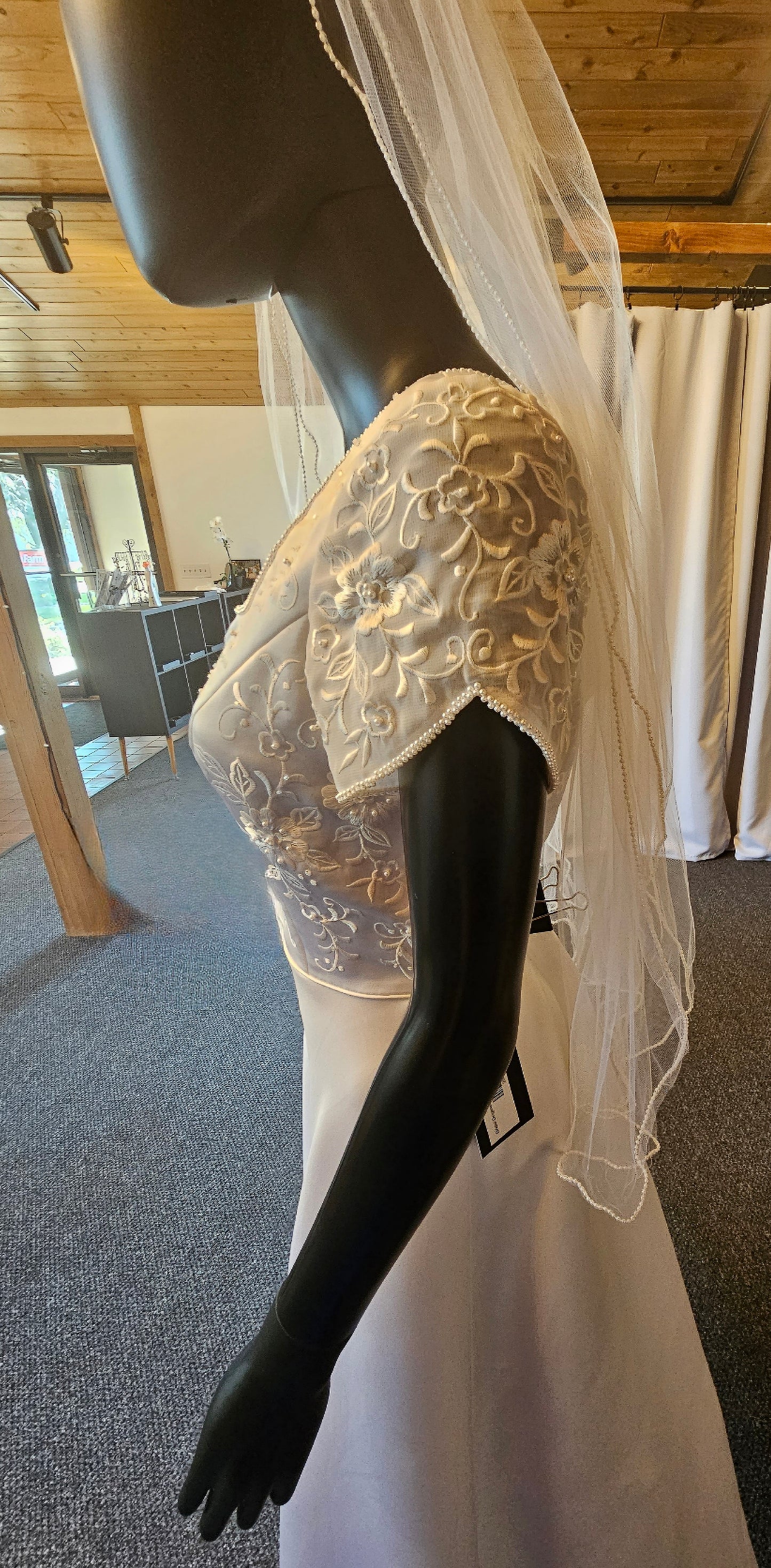 Bridal Original Embroidered Cap Sleeve Wedding Gown