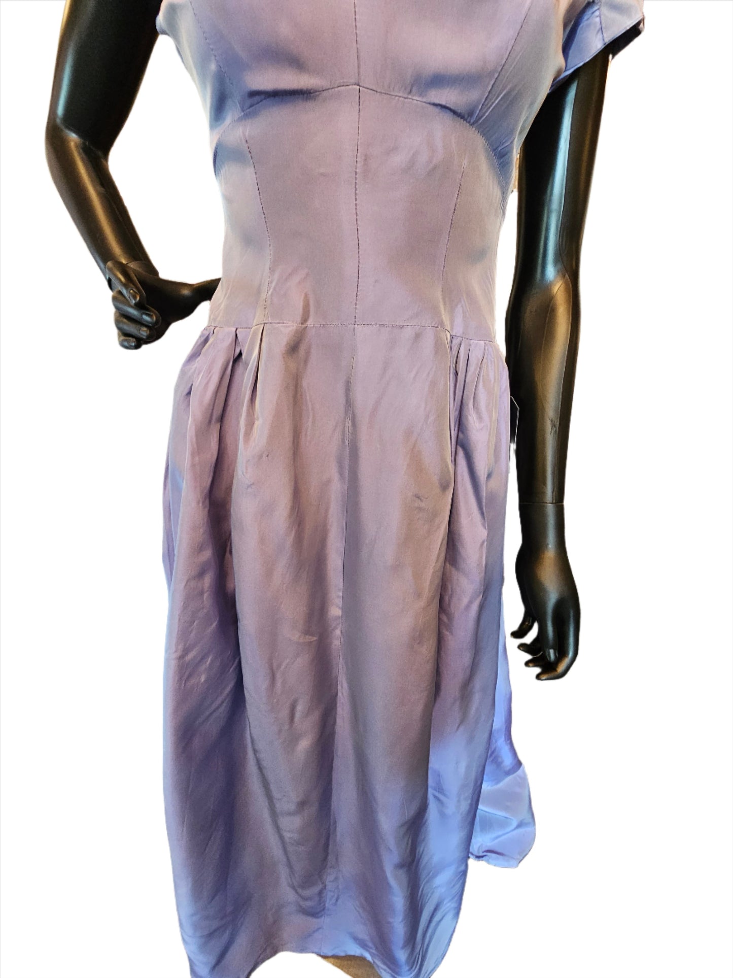 Vintage 40s Lavender Taffeta Party Dress
