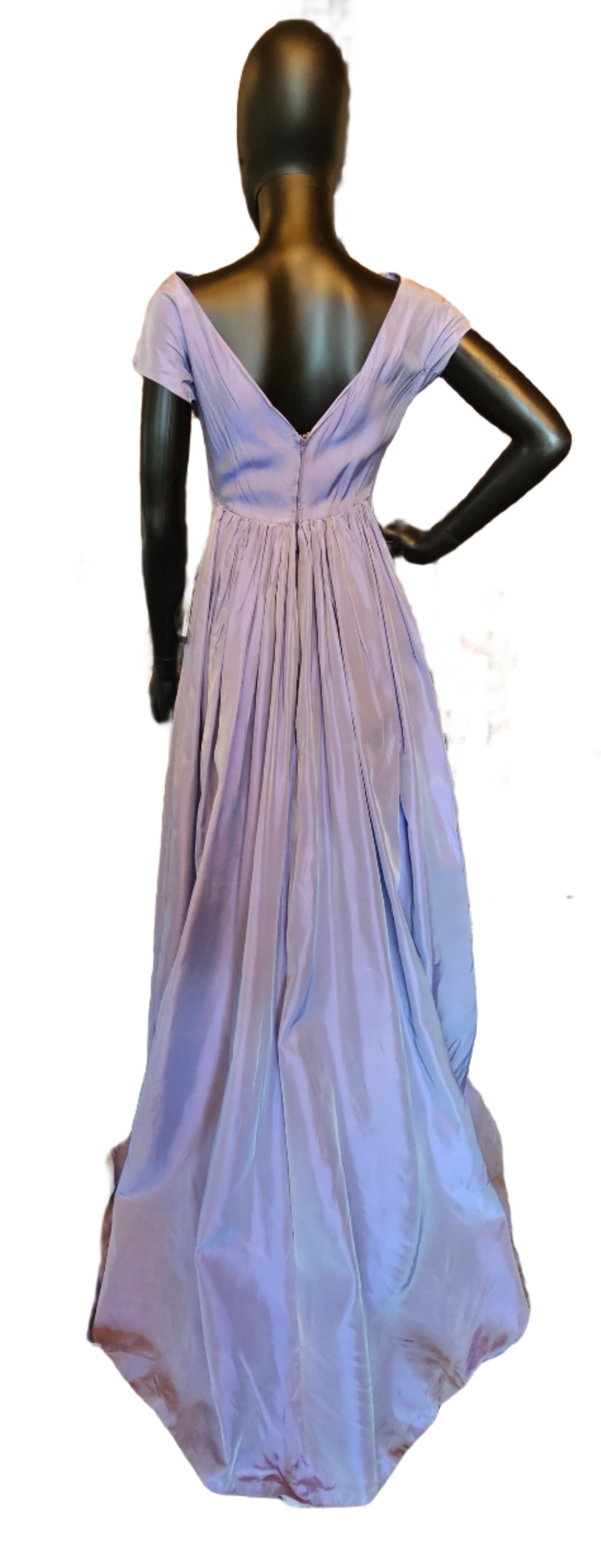 Vintage 40s Lavender Taffeta Party Dress