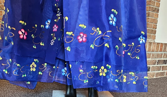 Pink & Blue Hand Painted Hanfu Dress