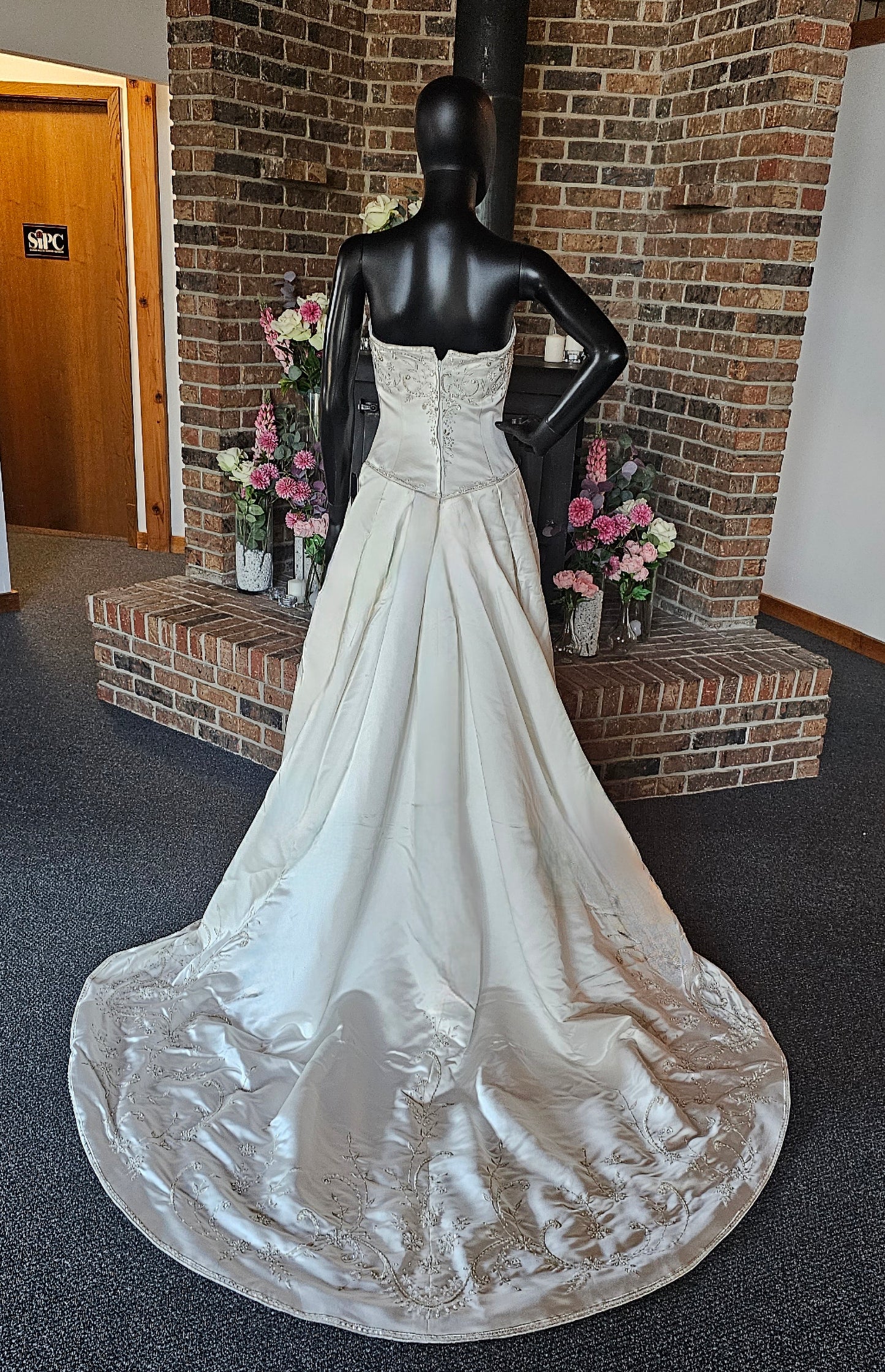 Casablanca Strapless Embroidered Wedding Gown