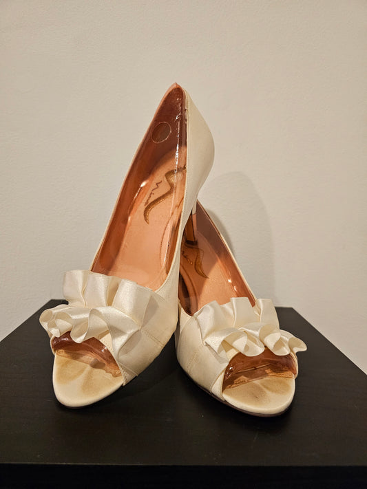 Ivory  Ruffle Shoe