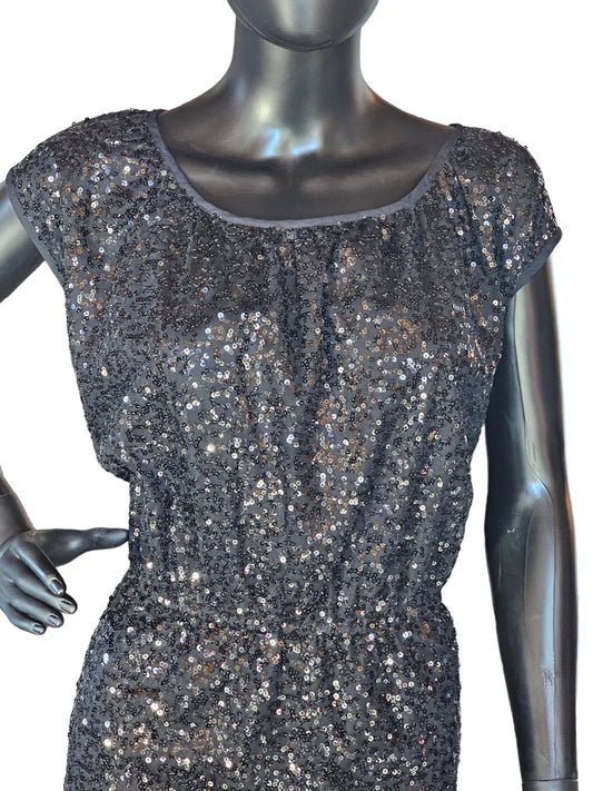 Black Sequin Sleeveless Dress / Party Dress / Cocktail Dress