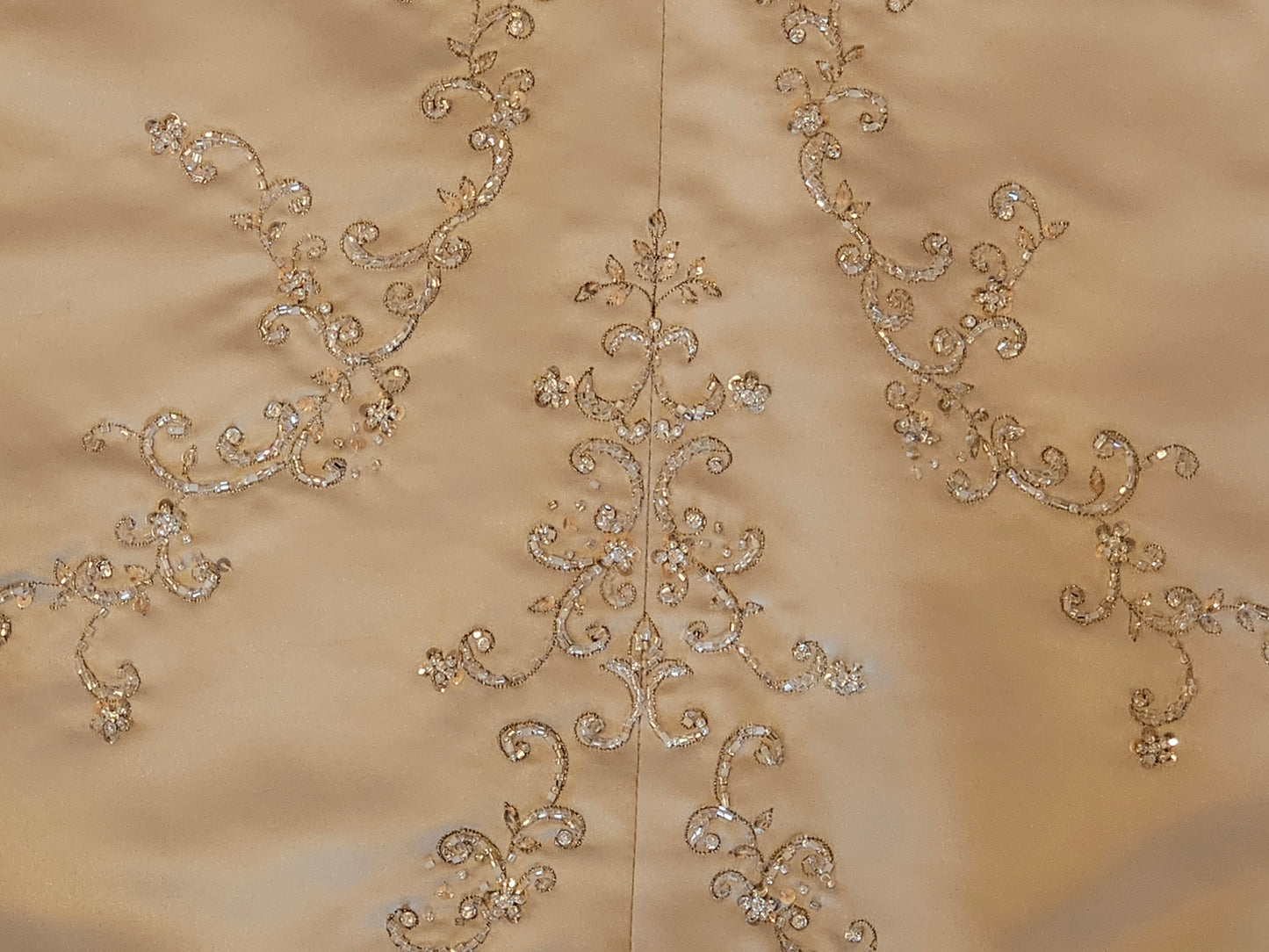 Oyster Satin Empire Halter Wedding Gown