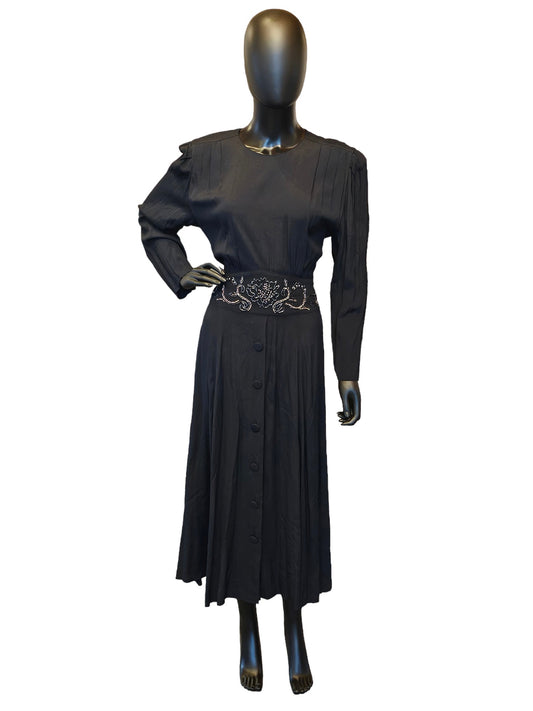 Long Sleeve Beaded Accent Prairie Dress