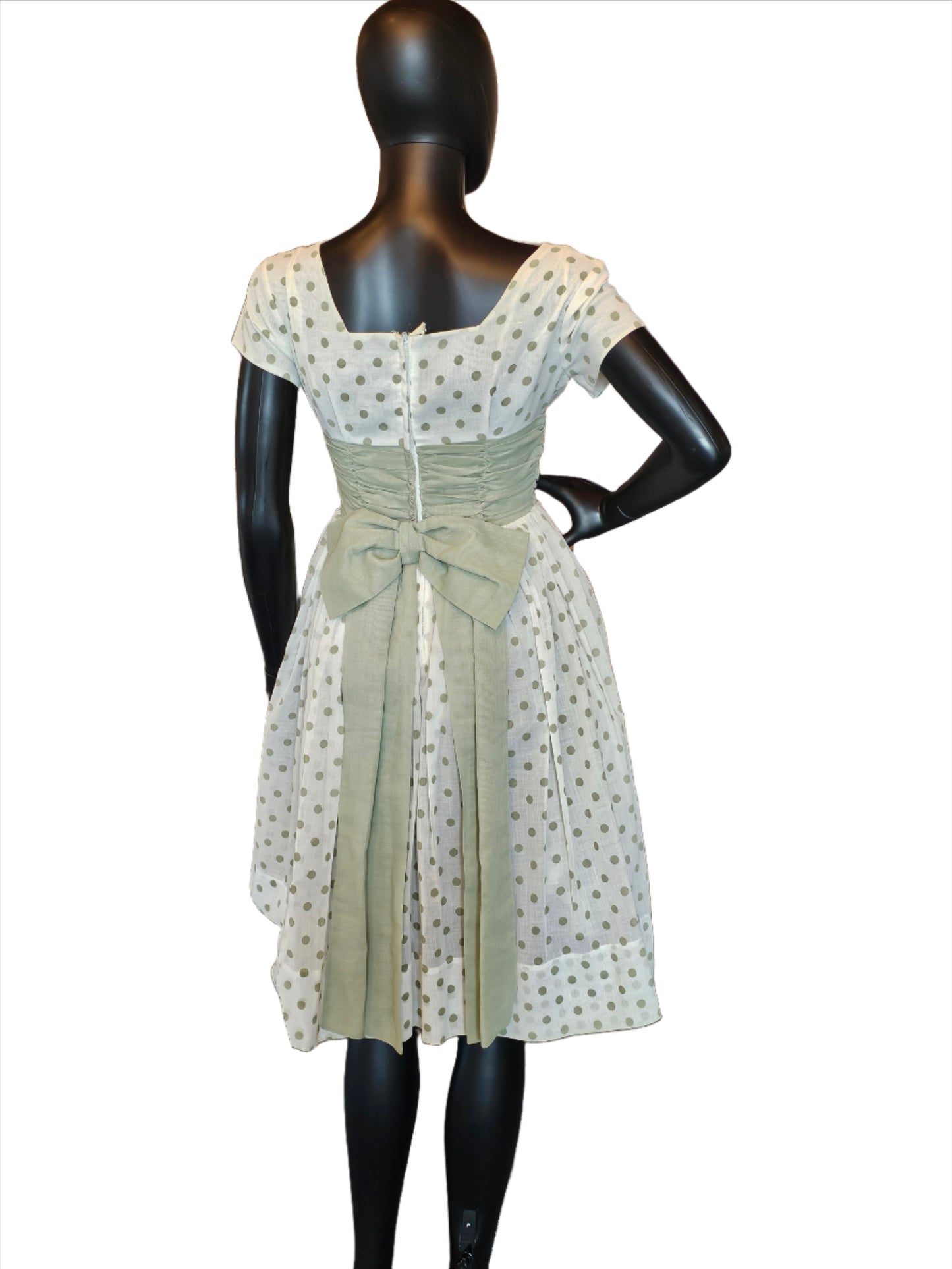 Vintage Green Polkadot Party Dress