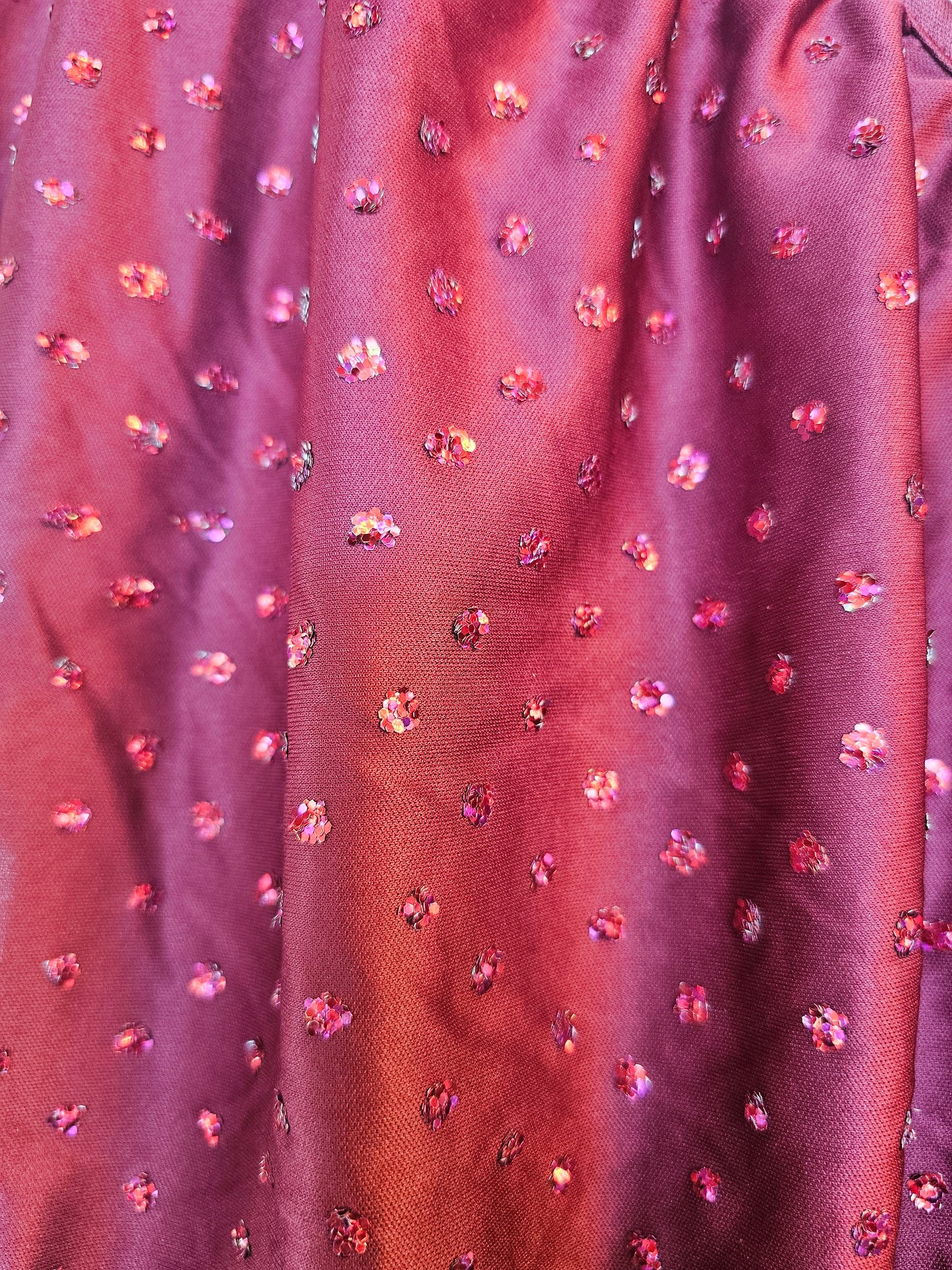 Vintage Red Flutter Sleeve Sparkle