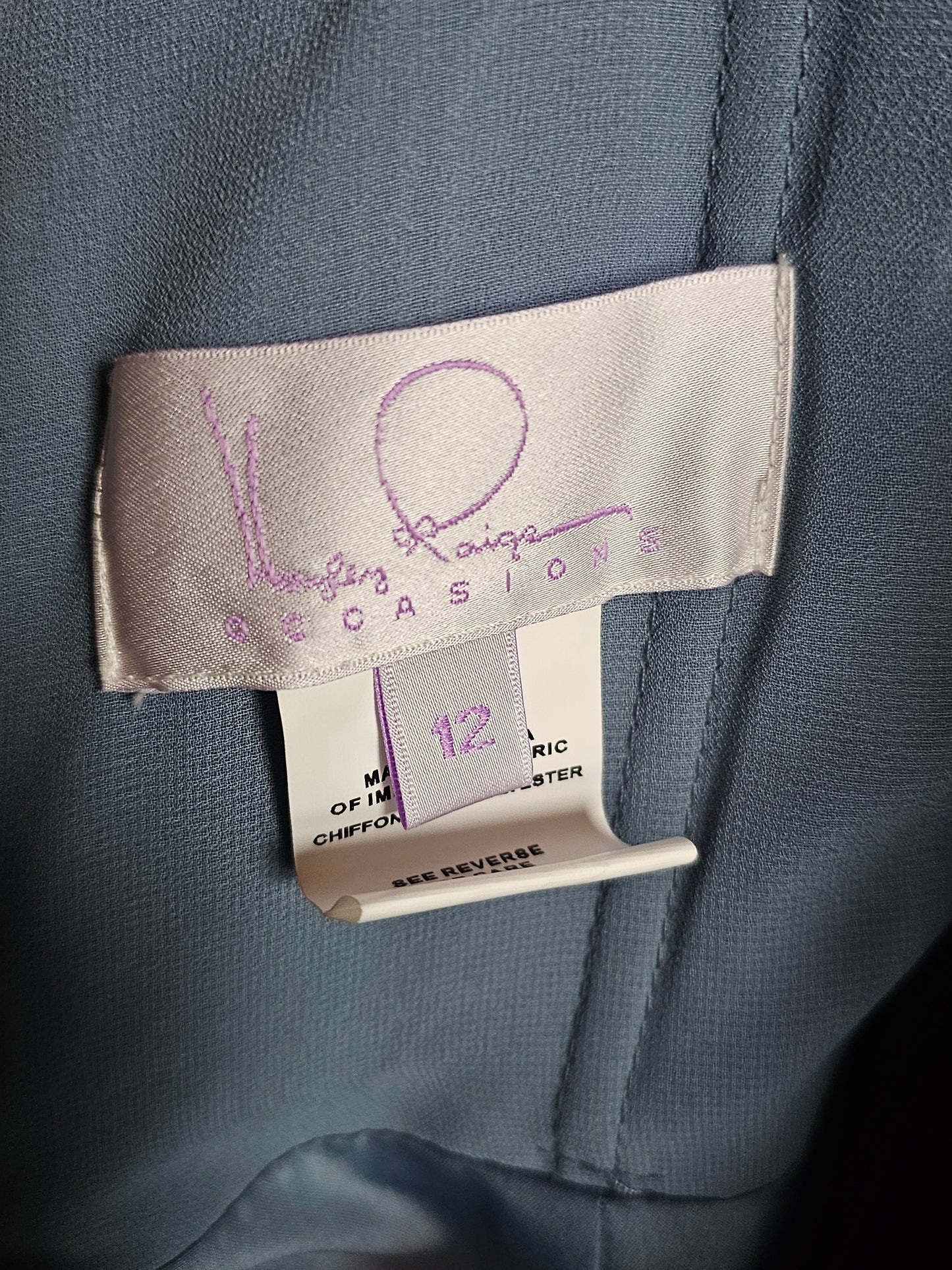 Steel Blue V-Neck Chiffon - Hayley Paige - Bridesmaid Dress