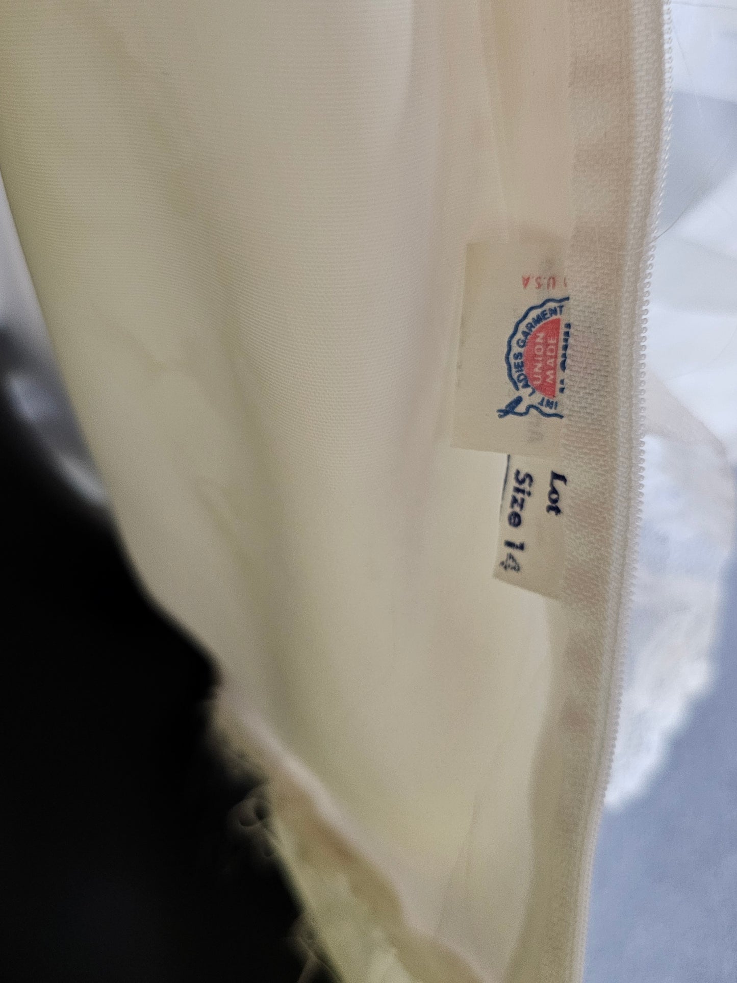 Vintage 70s Lace Bandeau Chiffon High-Collar Wedding Gown