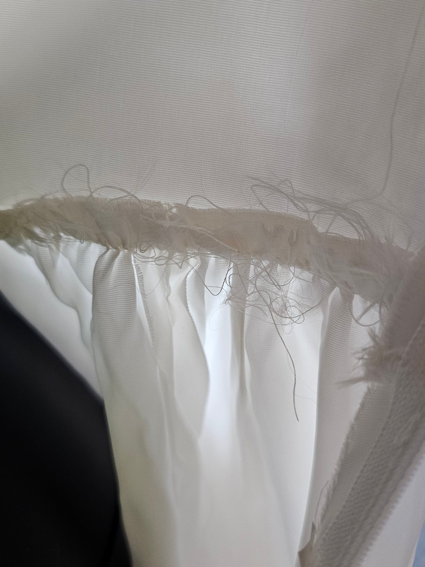 Vintage 70s Lace Bandeau Chiffon High-Collar Wedding Gown