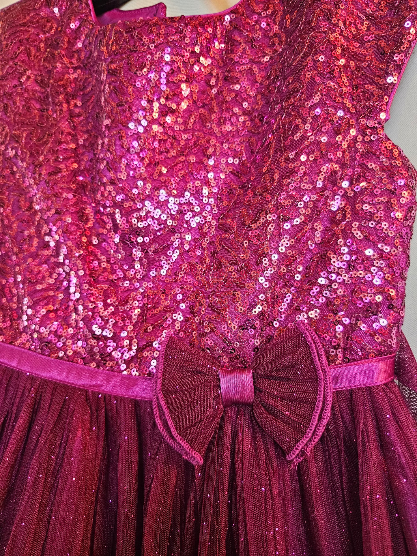 Fuchsia Sequin Child's Formal Dress