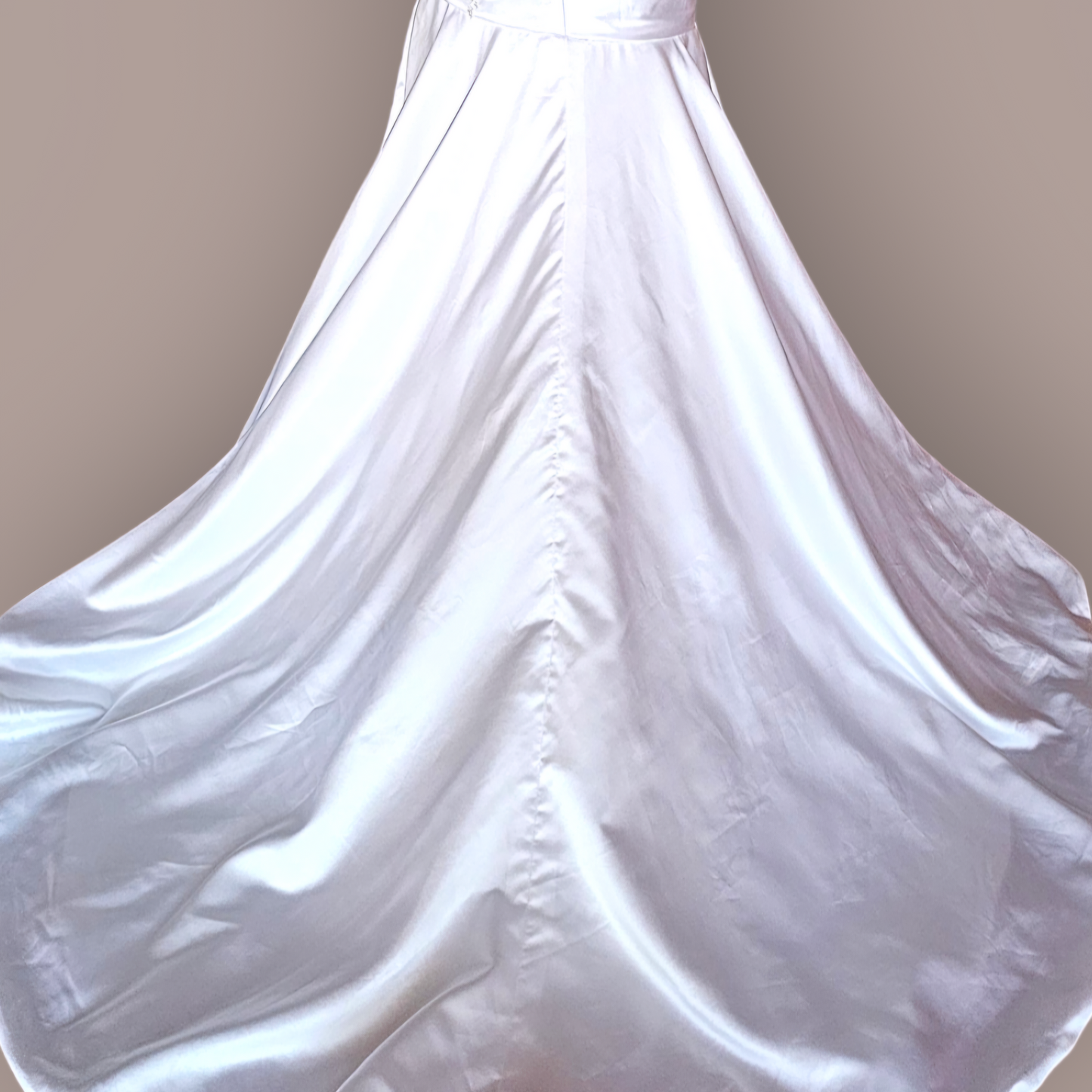 Ronald Joyce White Ruched Satin Wedding Gown