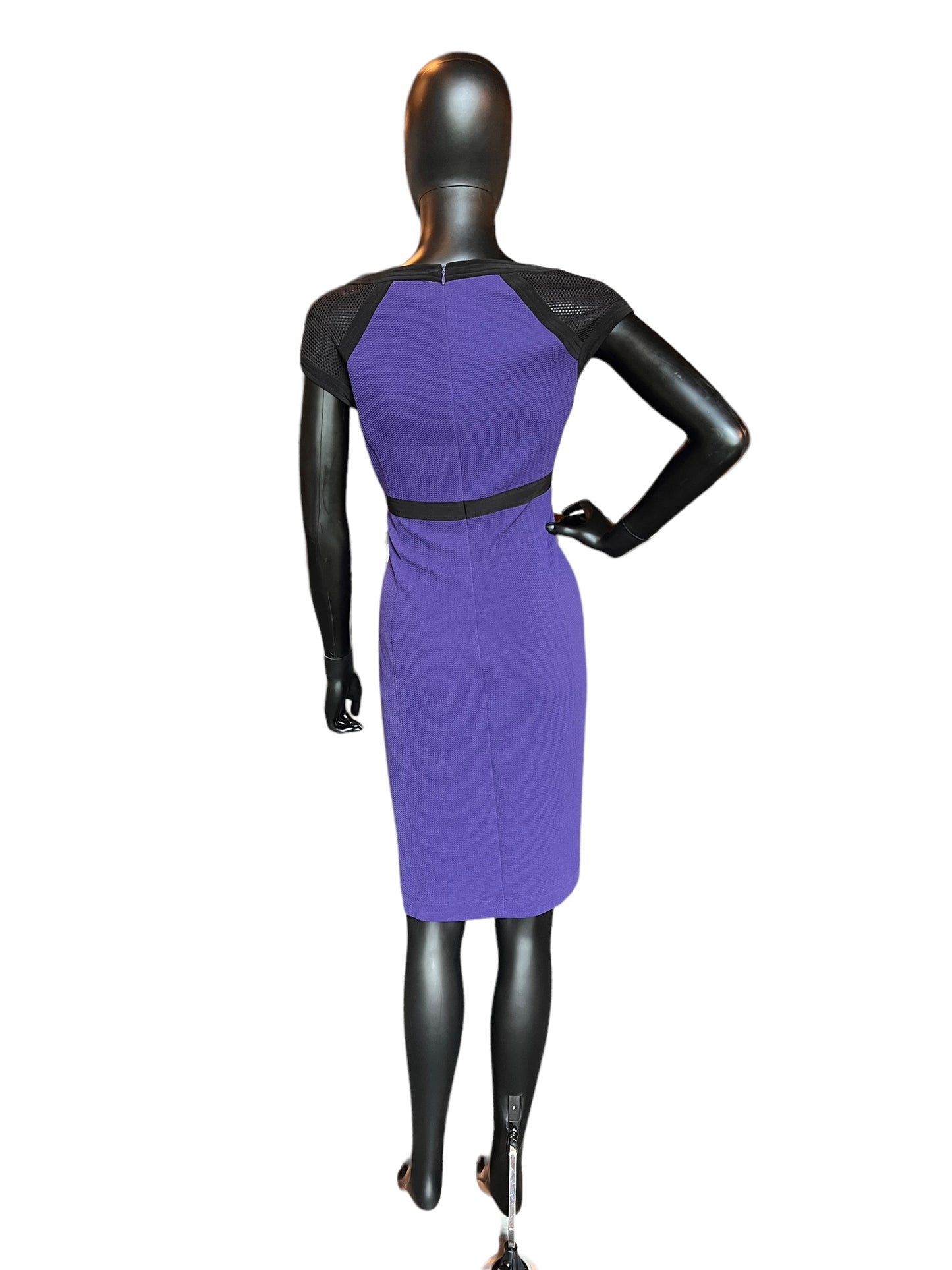 Black/Purple Sheath Knee Length Dress
