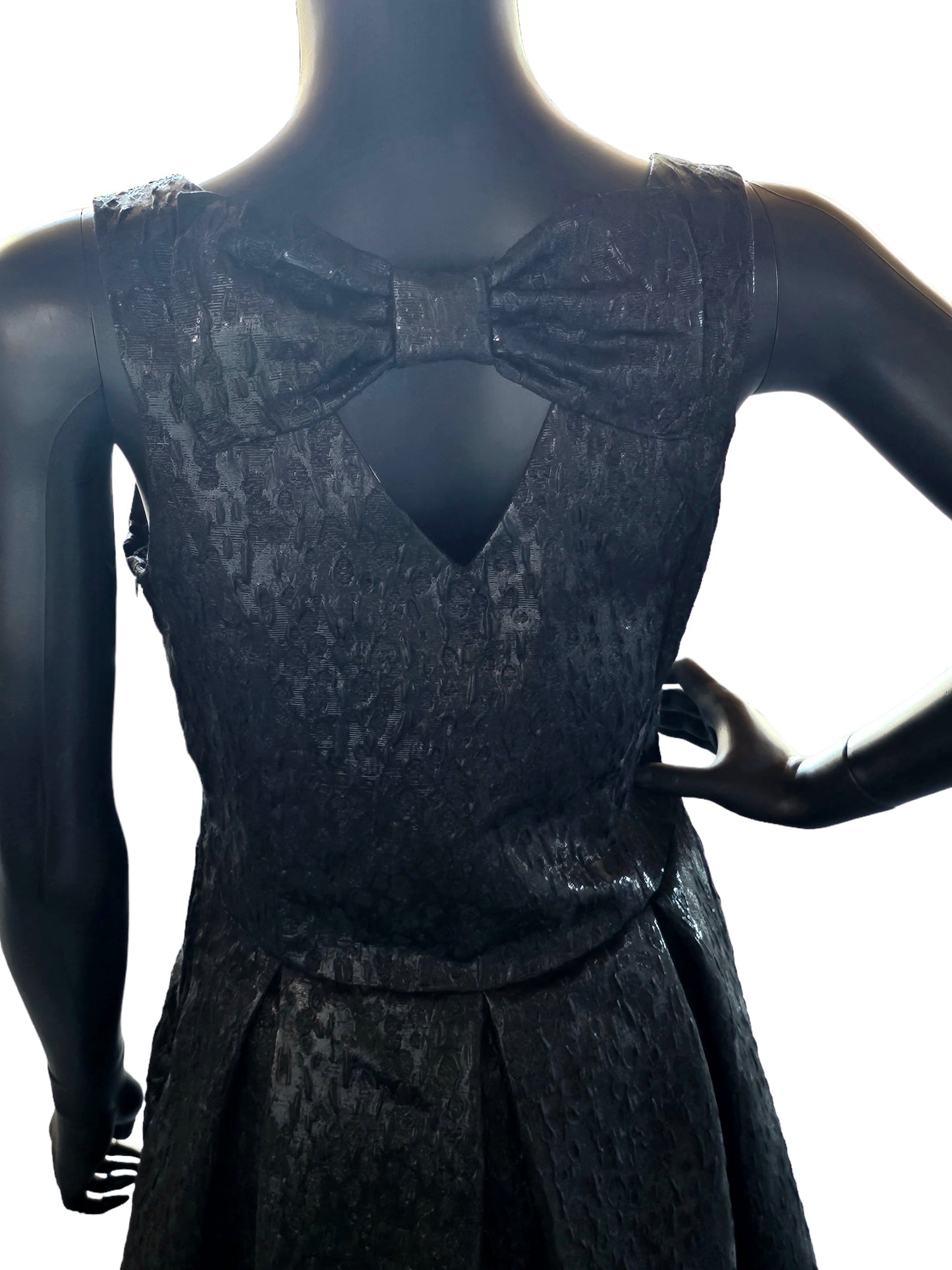 Black Jacquard Shimmer Cocktail Dress