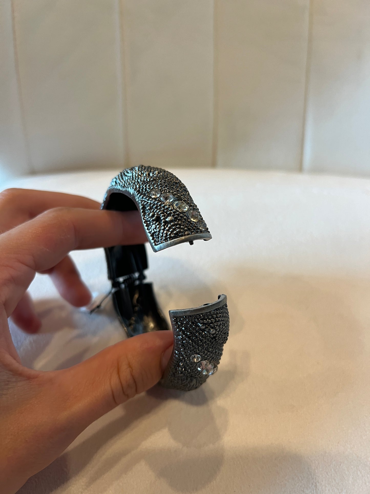 Silver/Crystal Snap Bracelet