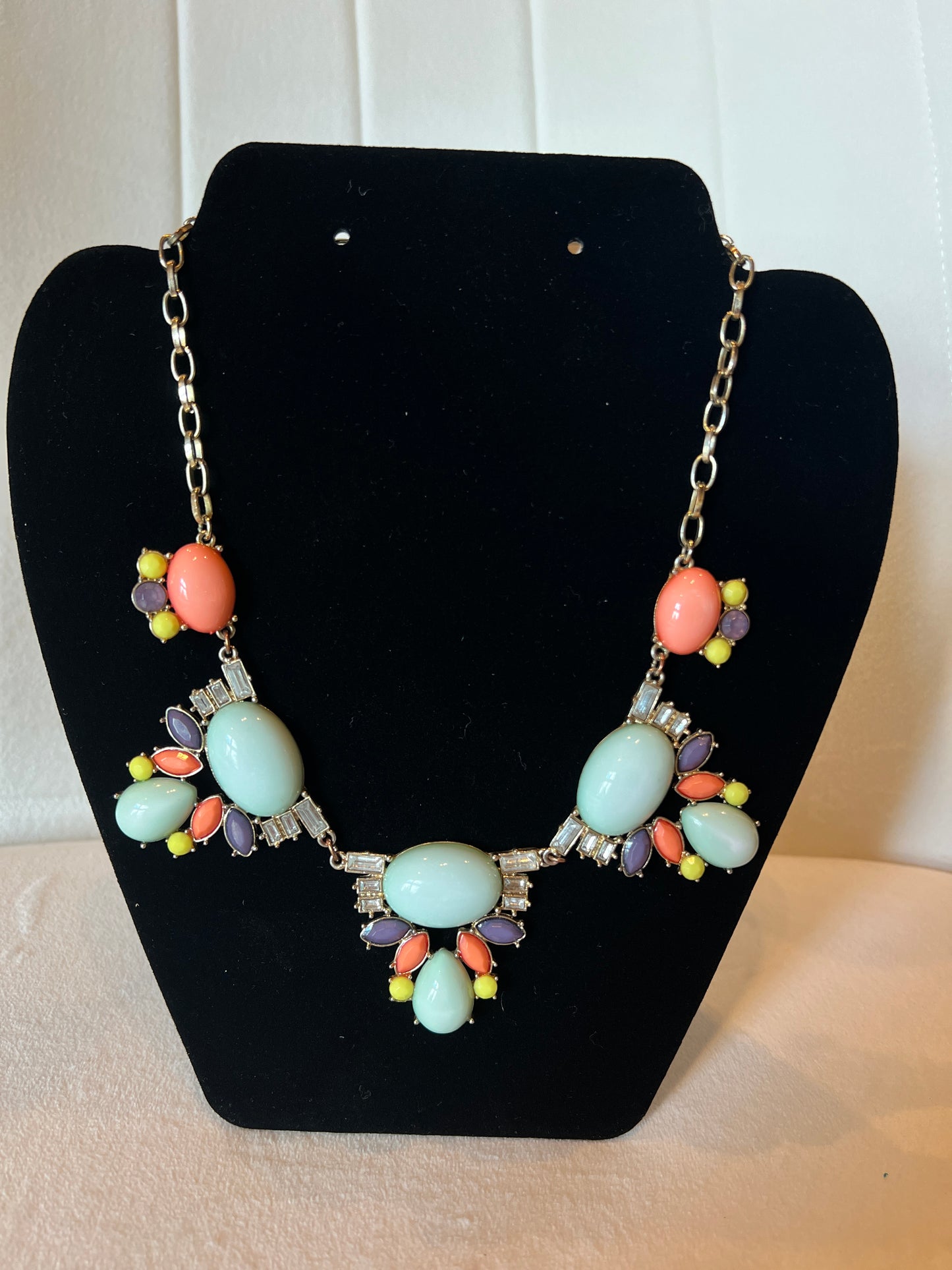 Multi Color Gold/Crystal Necklace