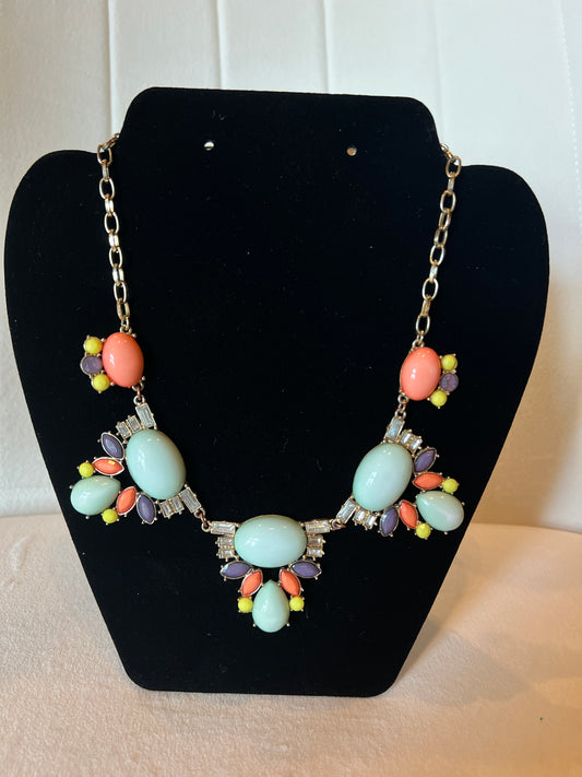 Multi Color Gold/Crystal Necklace