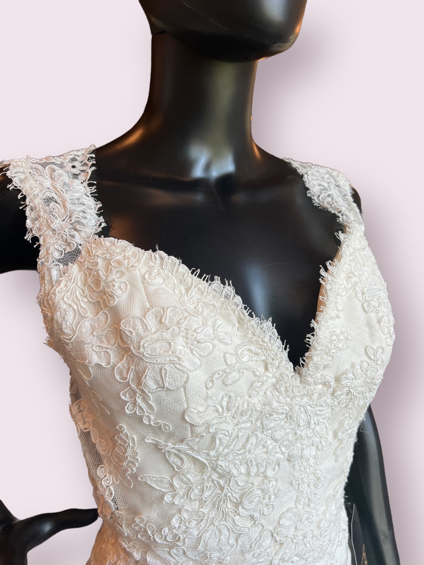 Lace Open Back Chapel - Jim Helm Wedding Gown