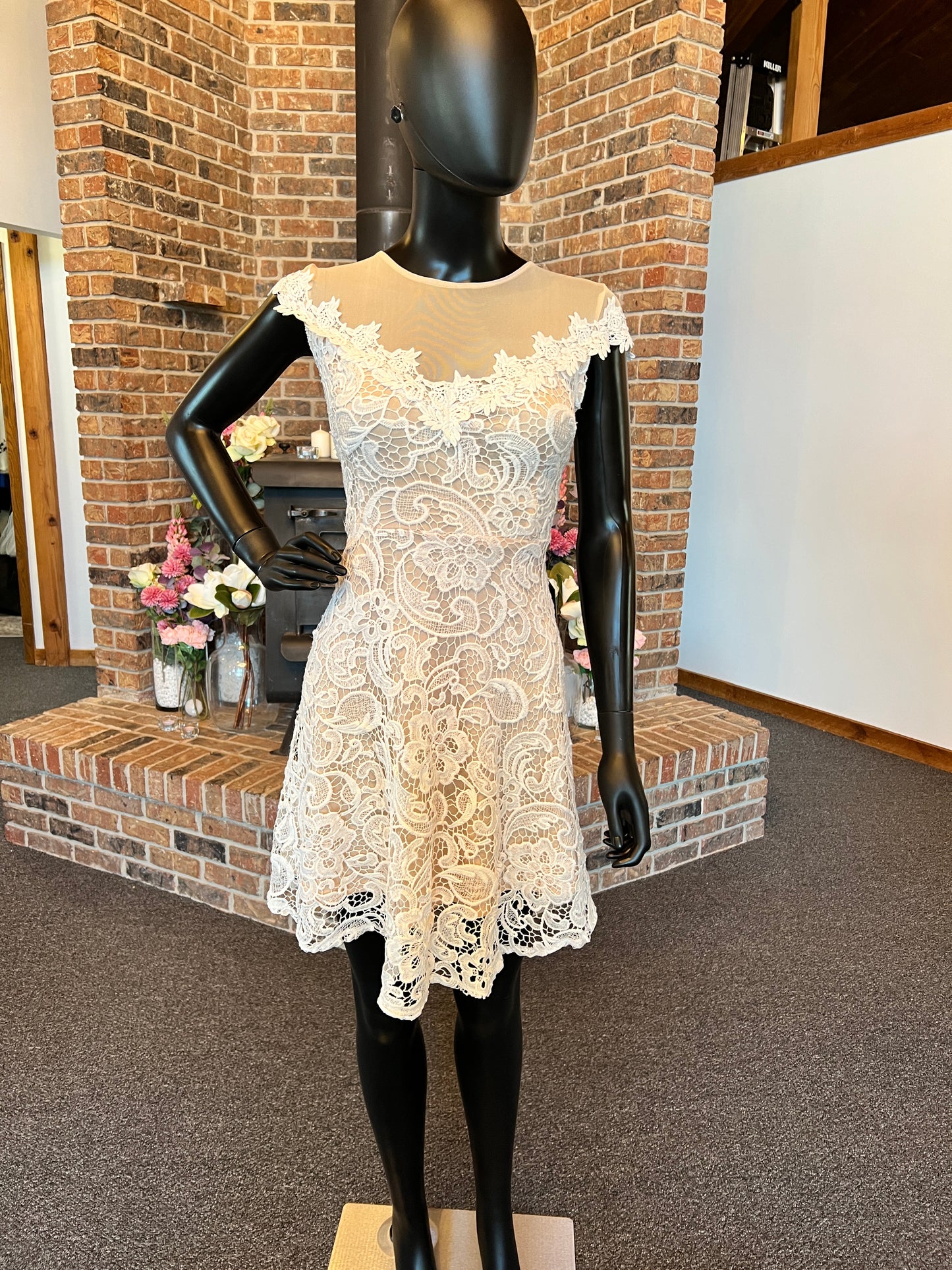 White Lace Overlay Nude