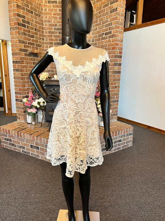 White Lace Overlay Nude